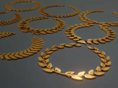 Wreath Pack of 9 - High Quality - Detailed  3d model 3D model