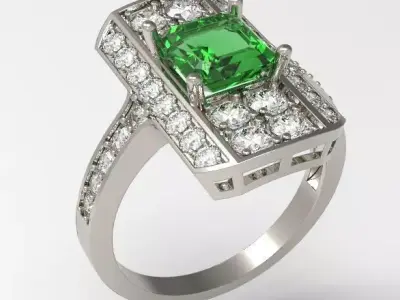 Square diamond ring 3D print model