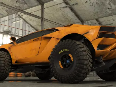 Monster Car Low-poly 3D model