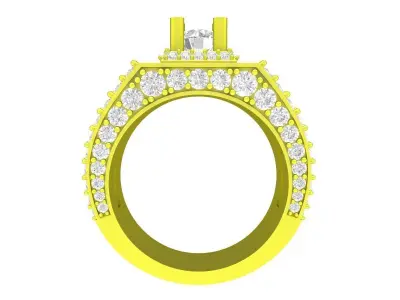 A7701 Korean Style Baguette Diamond Men Ring 3D Print 3D print model