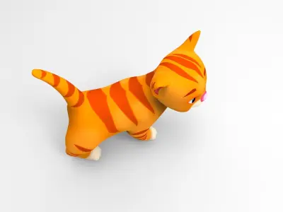 Cartoon cat animated Low-poly 3D model
