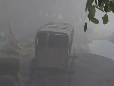 Realistic Covered Wagon 3D model