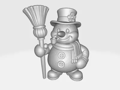 Charming Snowman 3D Print Model Winter Holiday Decoration 3D print model