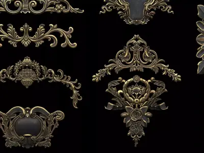 4K Classical Ornaments   Low-poly 3D model