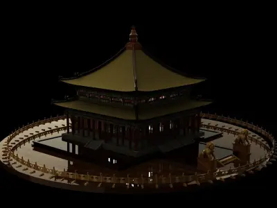 Chinese ancient house  3D model 43