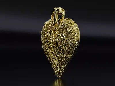 Sprinkled with Love - Heart Pendant 3D print model