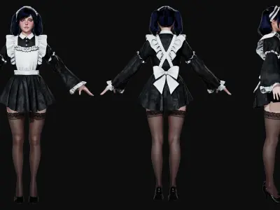 Maid - Game Ready Low-poly 3D model