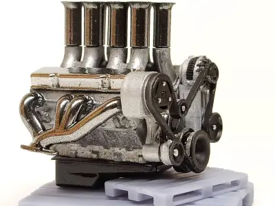 3D Printable Chevy small-block with Hilborn and standard intake 3D print model