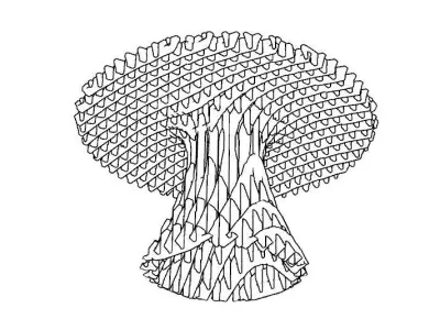 Waffle Structure Palm Tree 3D  3D model