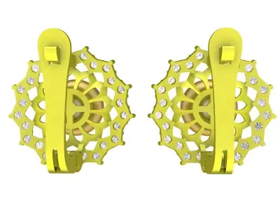 Luxury Pearl Halo Pave Drop Earrings 5636 3D print model