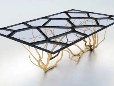 Voronoi Parametric Table Design Grasshopper Rhino Files Download 3D model