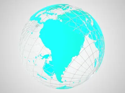 Globe News Skeleton Light Blue 3D model