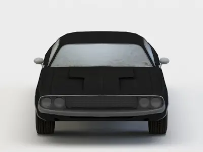 Black car Low-poly 3D model