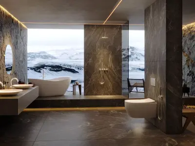 modern bathroom interior scenes 21 3D model