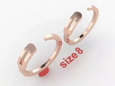 Rope Style Fashion Band Ring Size8 3D print model