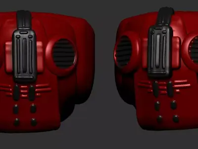 helmet high poly sculpt 3d printable  3D model 31