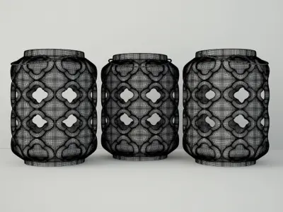 Ceramic Lantern Set 3D model