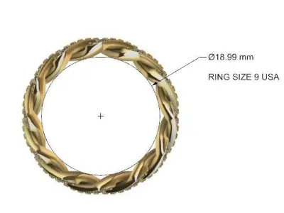 CUBAN RING SQUARE SIZE 9 USA 3D print model