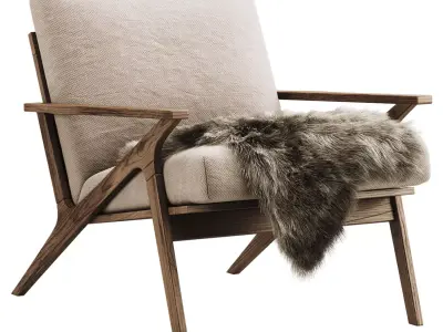 Cavett Wood Frame armchair 3D model