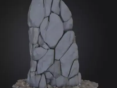 Basalt Rubble Mound Low-poly 3D model