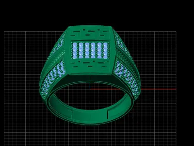 Print Ready STL 3DM  Gents Rings Diamond Men Ring  3D print model 112