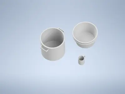 basic bowl and cup set 1 35 Free 3D print model