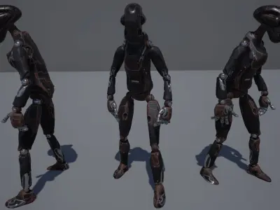 WORKER ROBOT Low-poly 3D model