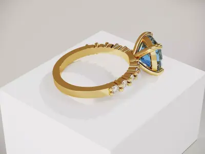 Luxury Gold Ring Collection -14K Low-poly 3D model