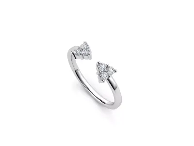 ZDR027 two diamond arrow ring 3D print model