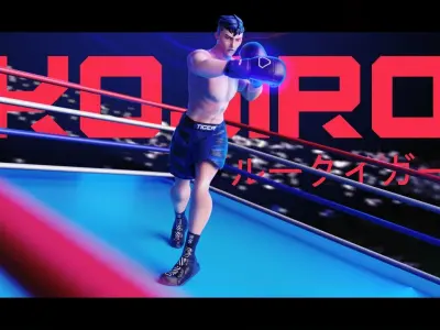 Low Poly Boxer - MMA Fighter -  Kojiro Low-poly 3D model