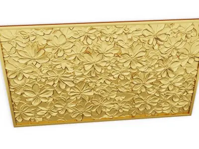 modern panel wall decor set relief stl mural CNC 305  3D model