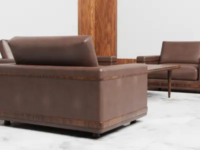 Sofa Set living room 3D model