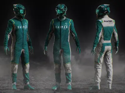 Sci Fi Racing Pilot Low-poly 3D model