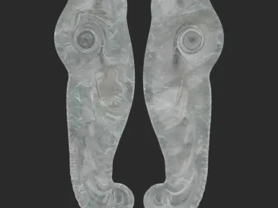 Baroque Handrail Free low-poly 3D model