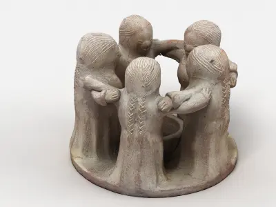 Stone Candlestick Holder Ornament 3D model