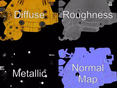 Yellow Submarine model pack Low-poly 3D model