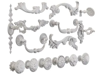 Classic furniture handles 01 3D model