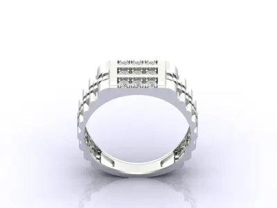 Print Ready STL 3DM  Gents Rings Diamond Men Ring  3D print model 97