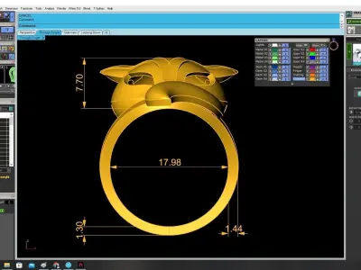 Luxury Sculpted Fox Head Ring for Women 3682 3D print model