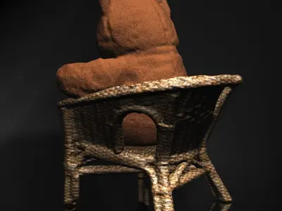 Teddy Bear on chair 3D model
