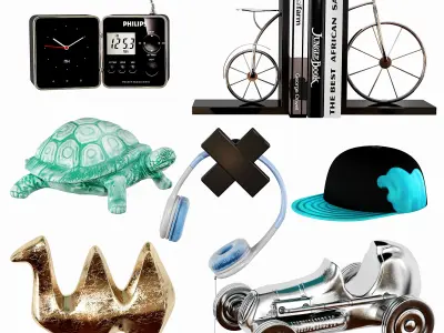 Kids bookshelf set 01 3D model