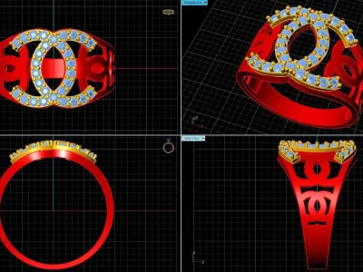 Diamond Ring Jewellery for Women 3D print model 3D print model