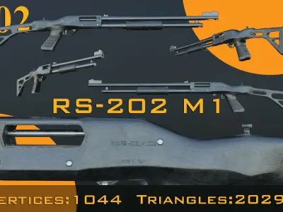 Gun -vol 02 Low-poly 3D model