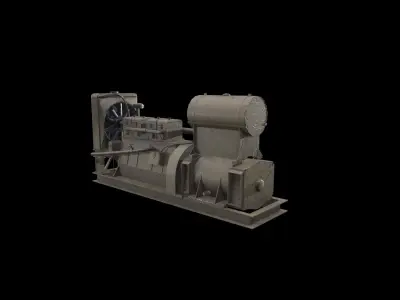 Genrator diesel engine Low-poly 3D model