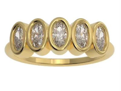 Oval cut bezel ring N6 3D print model