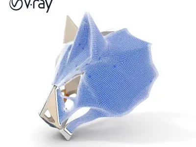 Geometric Panther Head Wall Sculpture Model Pack Low-poly 3D model