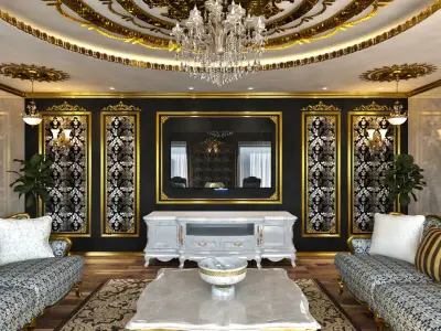 Luxury Lux Salon Saloon Home 3D model