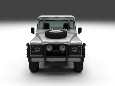 Land Rover Defender 90 Pick Up w interior 3D model