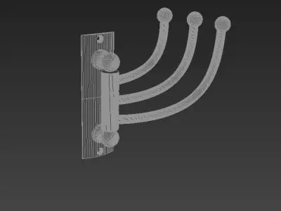 Ribbed Clover Hanger Triple 3D model