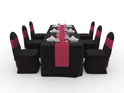 Banquet Table and Chair 138 3D model